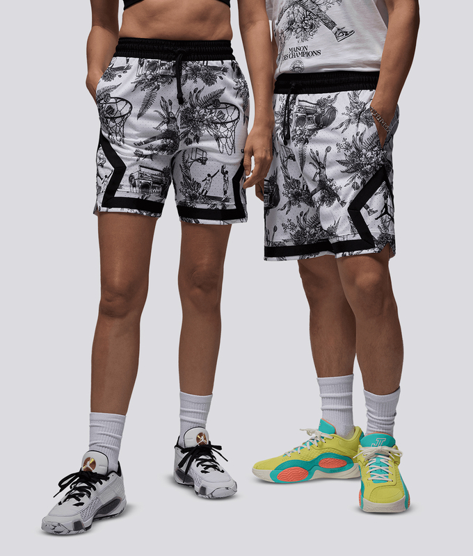 DRI-FIT SPORT PRINTED DIAMOND SHORT 'WHITE/BLACK'