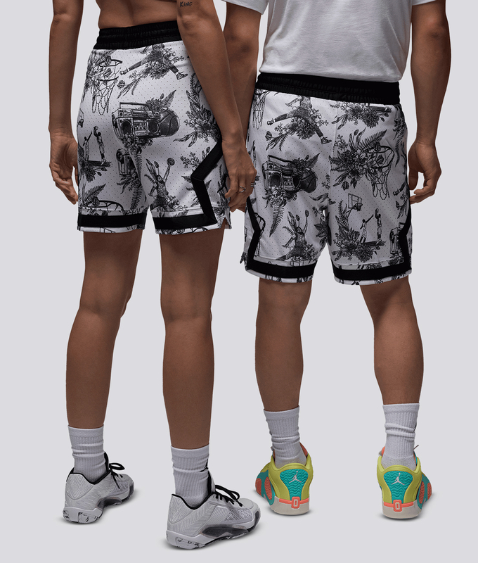 DRI-FIT SPORT PRINTED DIAMOND SHORT 'WHITE/BLACK'