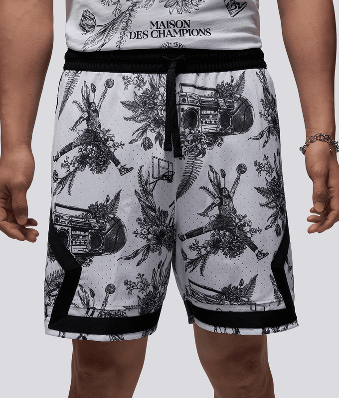 DRI-FIT SPORT PRINTED DIAMOND SHORT 'WHITE/BLACK'