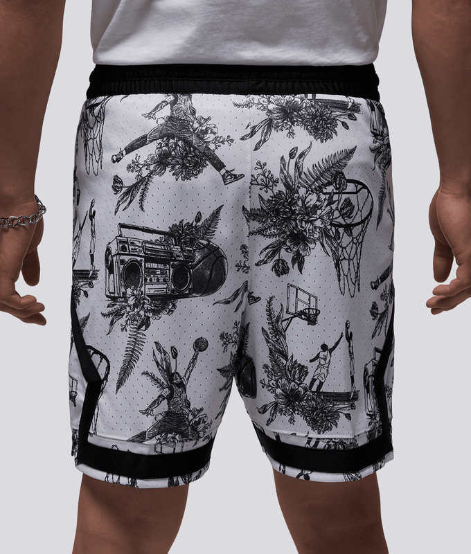 DRI-FIT SPORT PRINTED DIAMOND SHORT 'WHITE/BLACK'