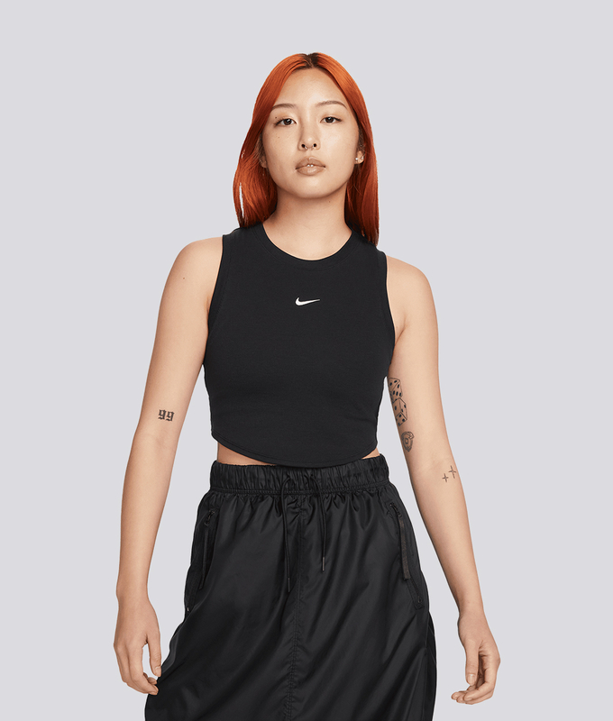 SPORTSWEAR ESSENTIAL RIBBED CROP TANK TOP 'BLACK/SAIL'