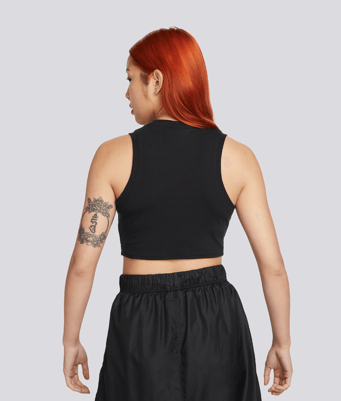 SPORTSWEAR ESSENTIAL RIBBED CROP TANK TOP 'BLACK/SAIL'