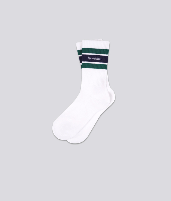 SERIF LOGO STRIPED SOCKS 'WHITE/ALPINE'