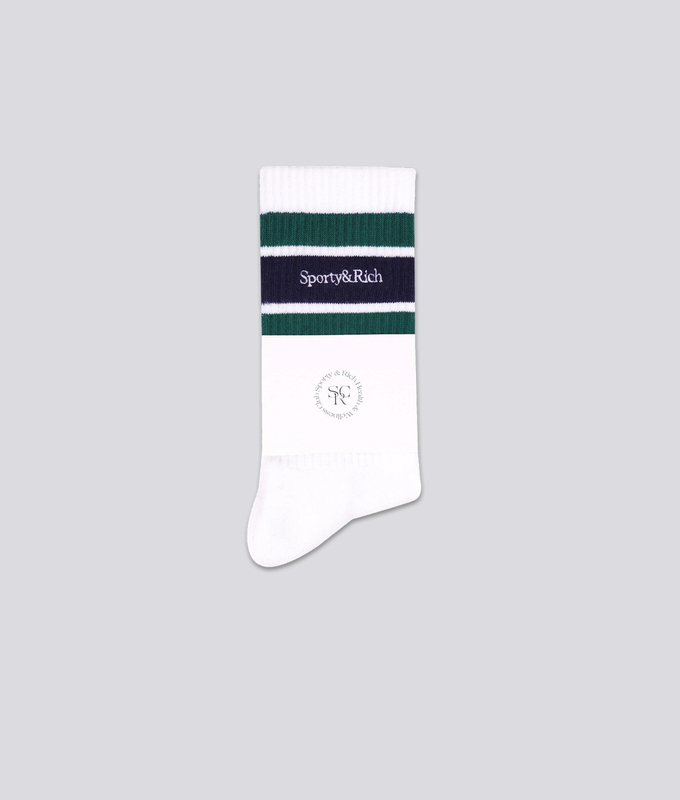 SERIF LOGO STRIPED SOCKS 'WHITE/ALPINE'