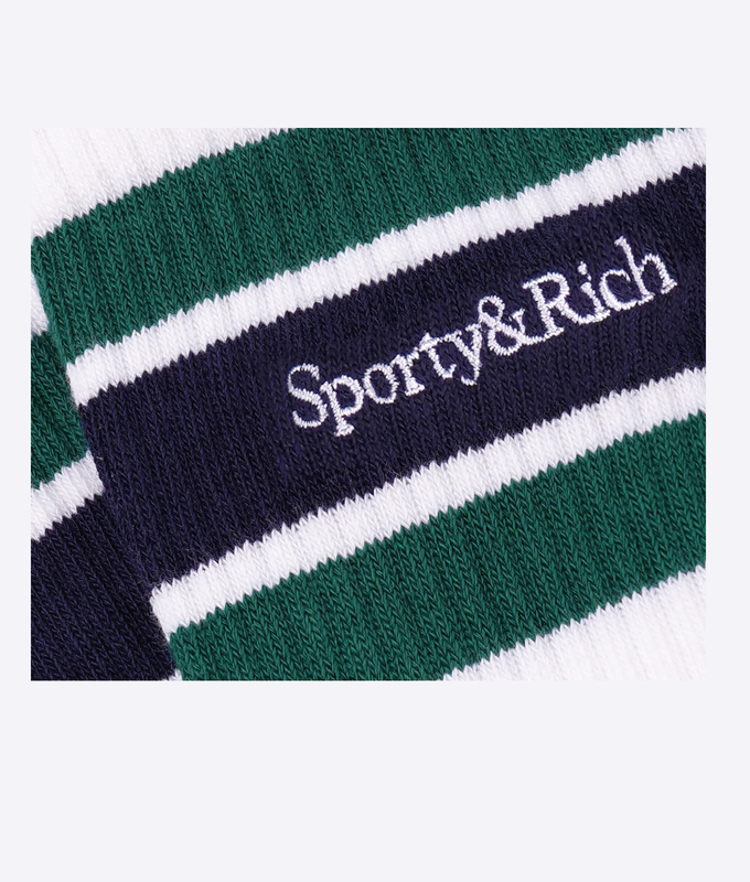 SERIF LOGO STRIPED SOCKS 'WHITE/ALPINE'