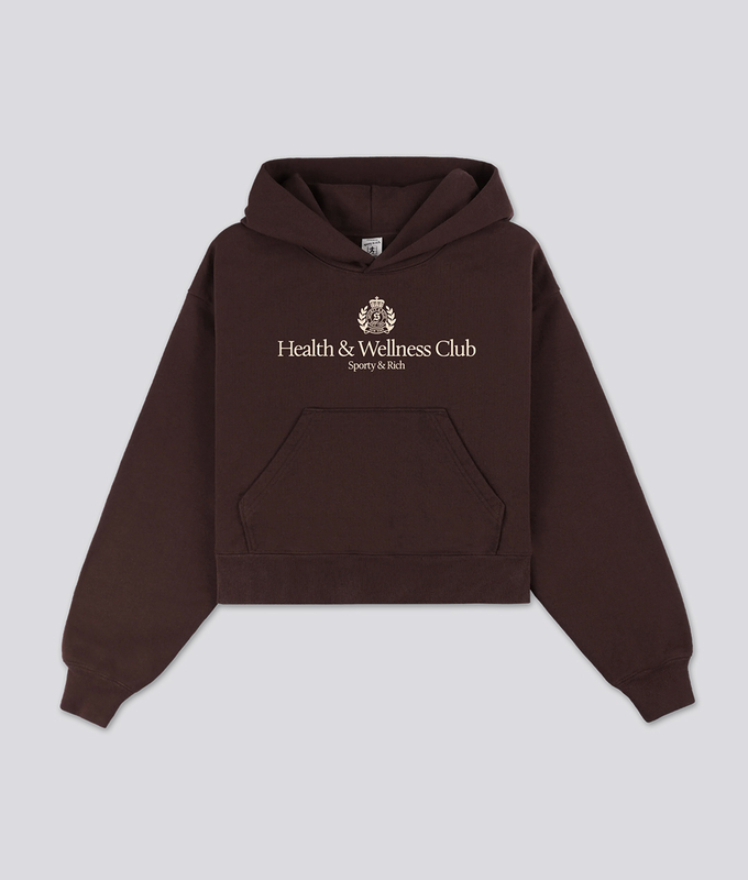 HEALTH  WELLNESS CREST CROPPED HOODIE 'CHOCOLATE CREAM'