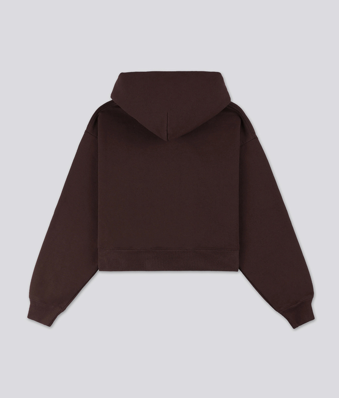 HEALTH  WELLNESS CREST CROPPED HOODIE 'CHOCOLATE CREAM'