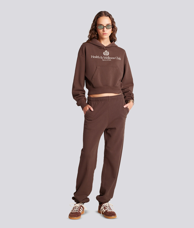 HEALTH  WELLNESS CREST CROPPED HOODIE 'CHOCOLATE CREAM'