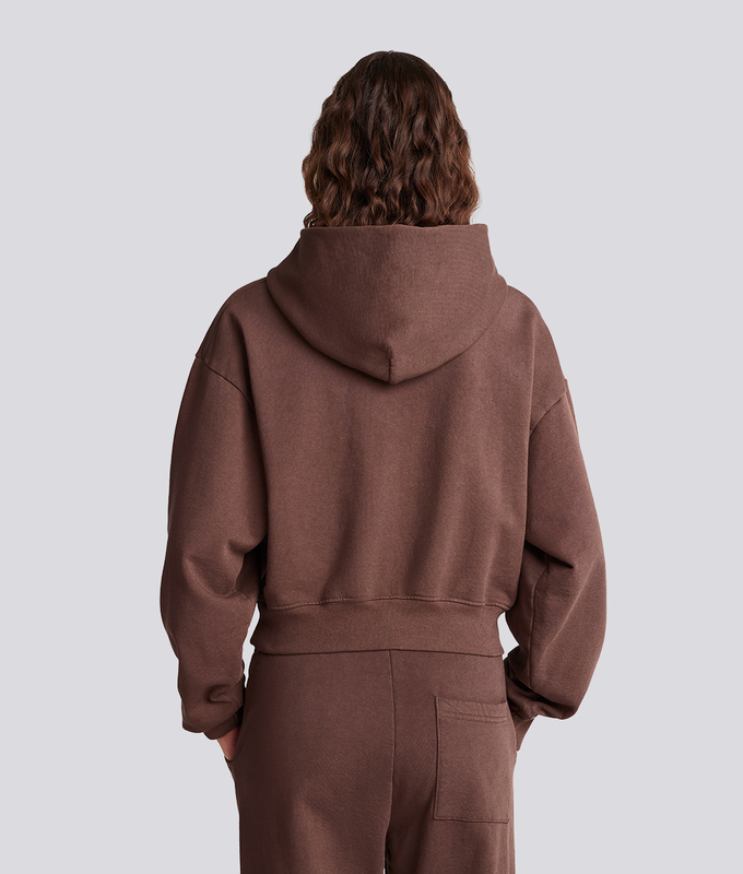 HEALTH  WELLNESS CREST CROPPED HOODIE 'CHOCOLATE CREAM'