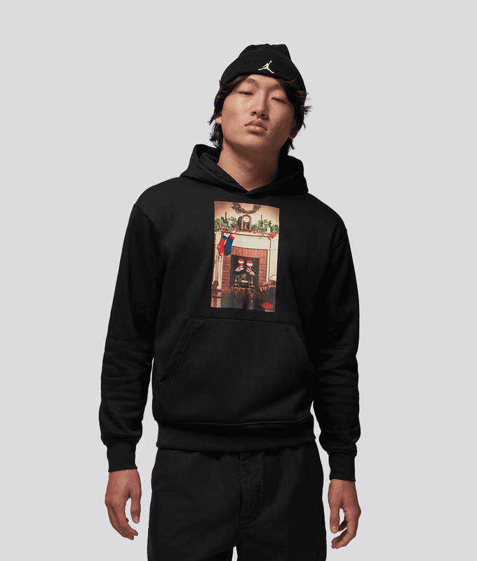 CHIMNEY FLEECE PULLOVER HOODIE 'BLACK/GYM RED'