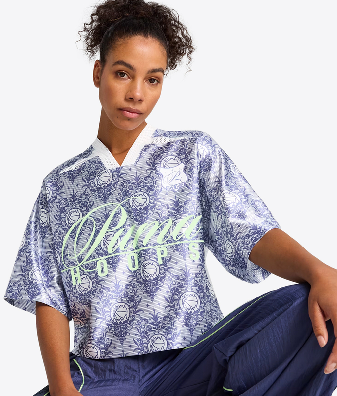 LACE EM UP DIVISION PRINTED TOP