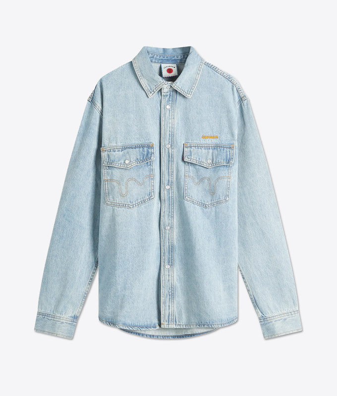 CHAINSTITCH LIGHT WASHED DENIM SHIRT