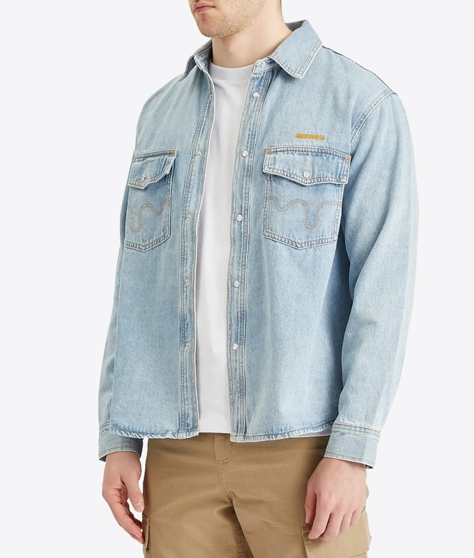 CHAINSTITCH LIGHT WASHED DENIM SHIRT