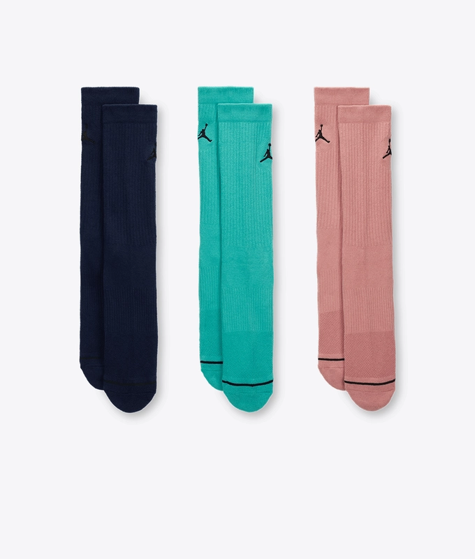 EVERYDAY CUSHIONED POLY CREW SOCKS 3 PAIRS