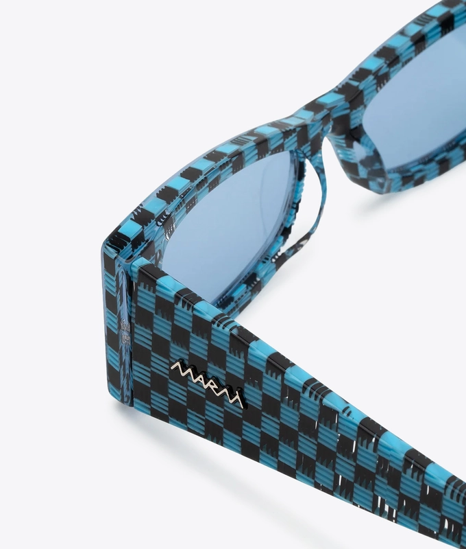 X MARNI ZOKOA CHECKERED SUNGLASSES