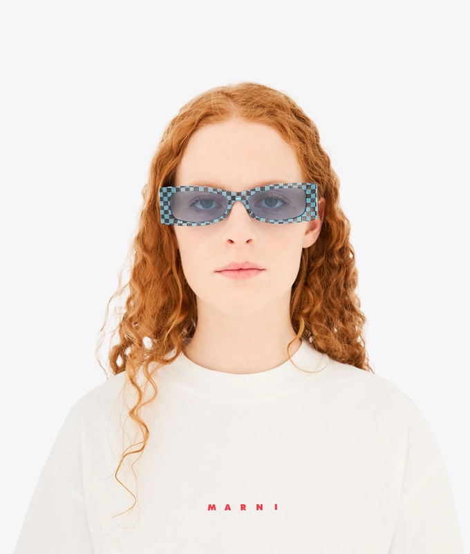 X MARNI ZOKOA CHECKERED SUNGLASSES