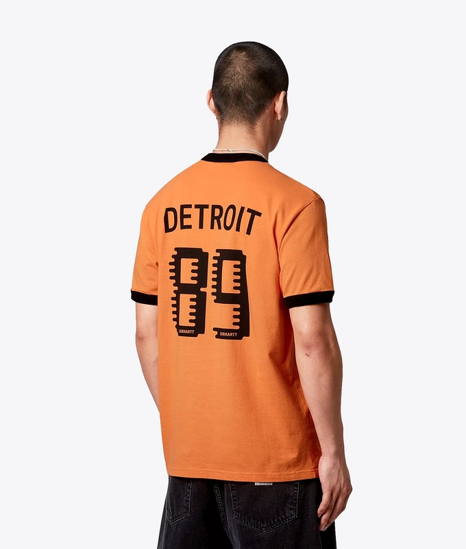 HEAVY ENZYME WASHED SHORT SLEEVE 89 RINGER T-SHIRT