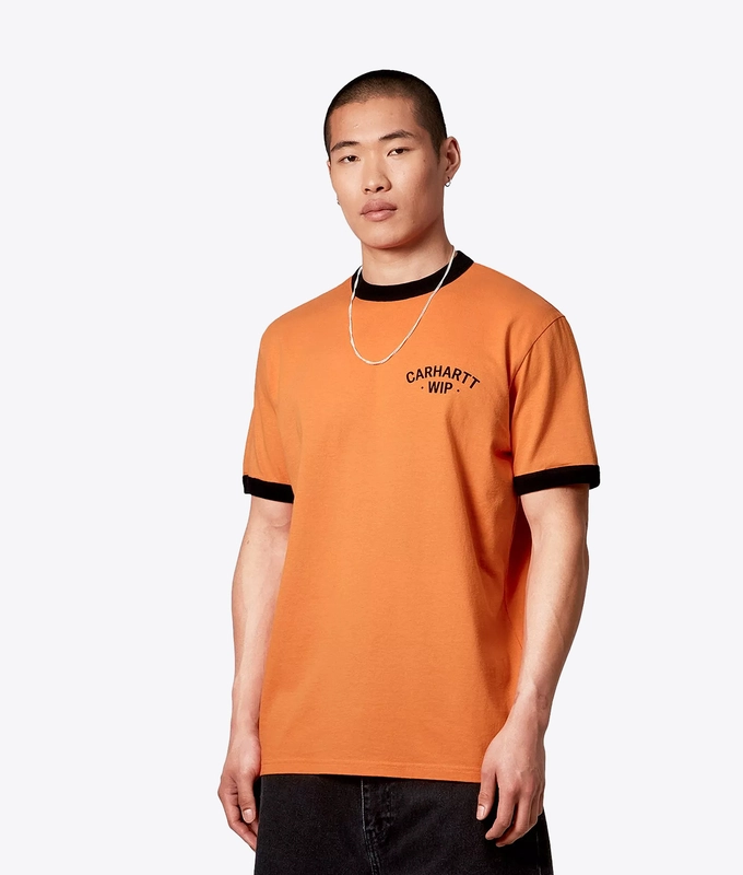 HEAVY ENZYME WASHED SHORT SLEEVE 89 RINGER T-SHIRT