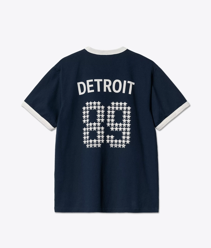 HEAVY ENZYME WASHED SHORT SLEEVE 89 RINGER T-SHIRT