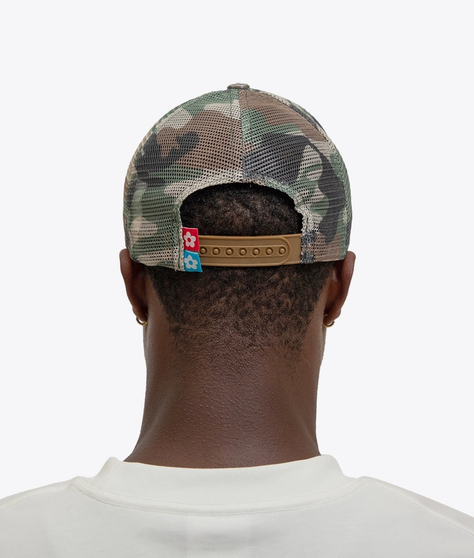 EYE LOGO CAMO TRUCKER CAP