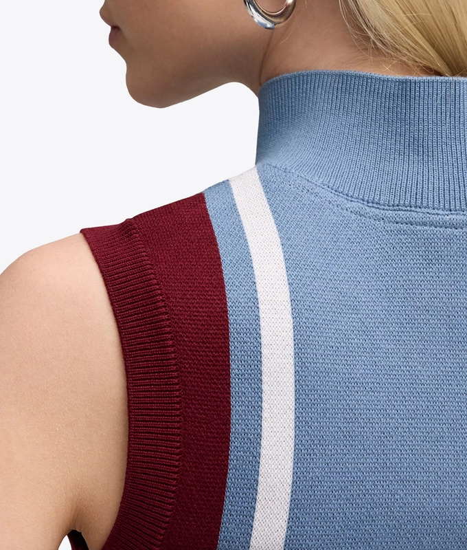 X FUTURE ARCHIVE HALF-ZIP KNITTED TANK SWEATER