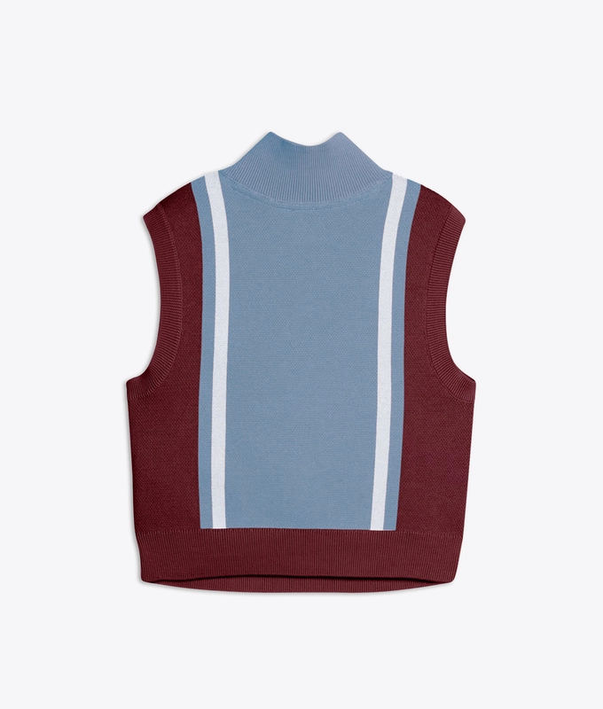 X FUTURE ARCHIVE HALF-ZIP KNITTED TANK SWEATER