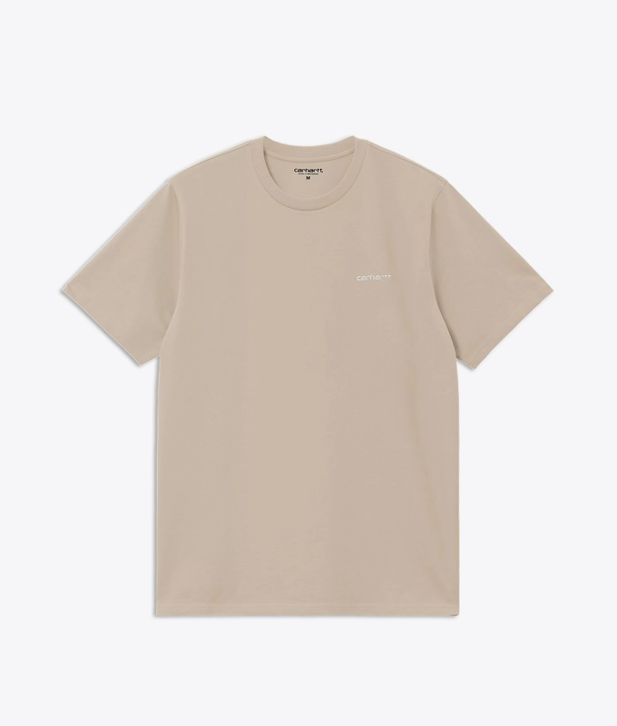 SHORT SLEEVE SCRIPT EMBROIDERED T-SHIRT