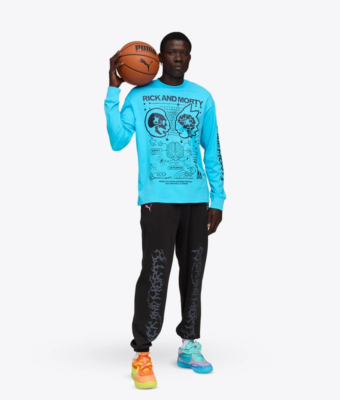 X HOOPS X RICK  MORTY LONG SLEEVE TEE