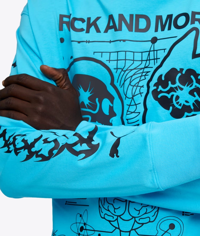 X HOOPS X RICK  MORTY LONG SLEEVE TEE