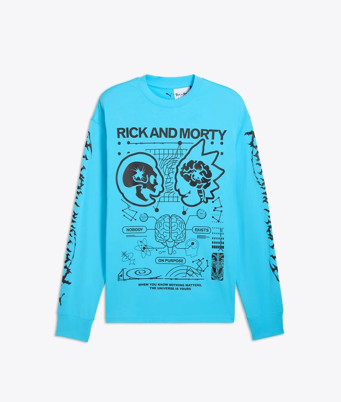 X HOOPS X RICK  MORTY LONG SLEEVE TEE