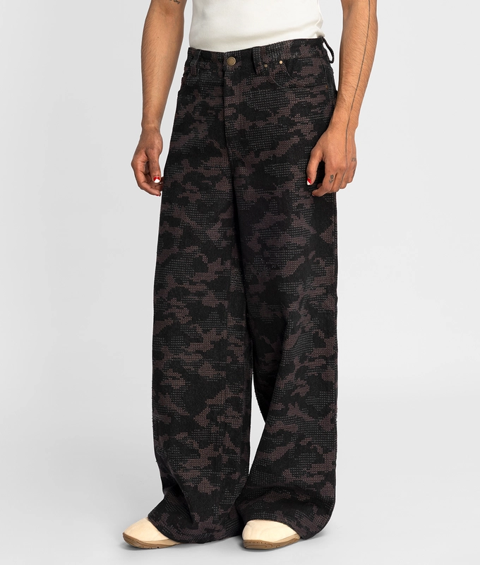 Distressed Camo Jeans