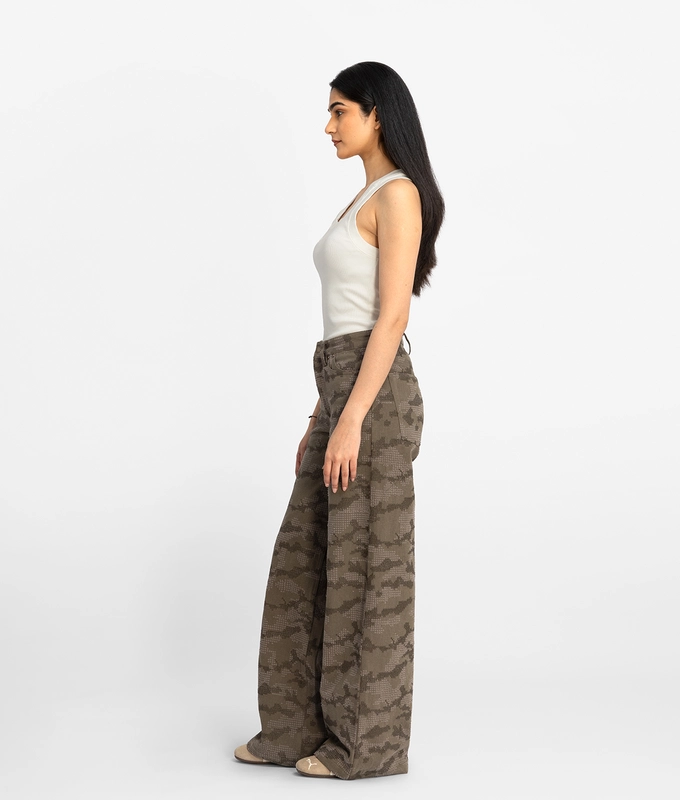 Distressed Camo Jeans