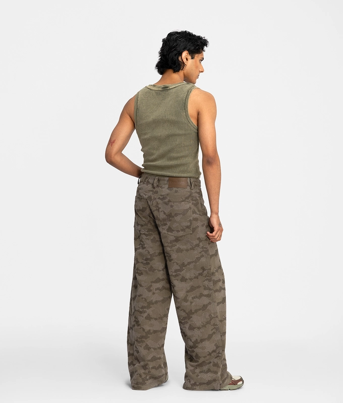 Distressed Camo Jeans