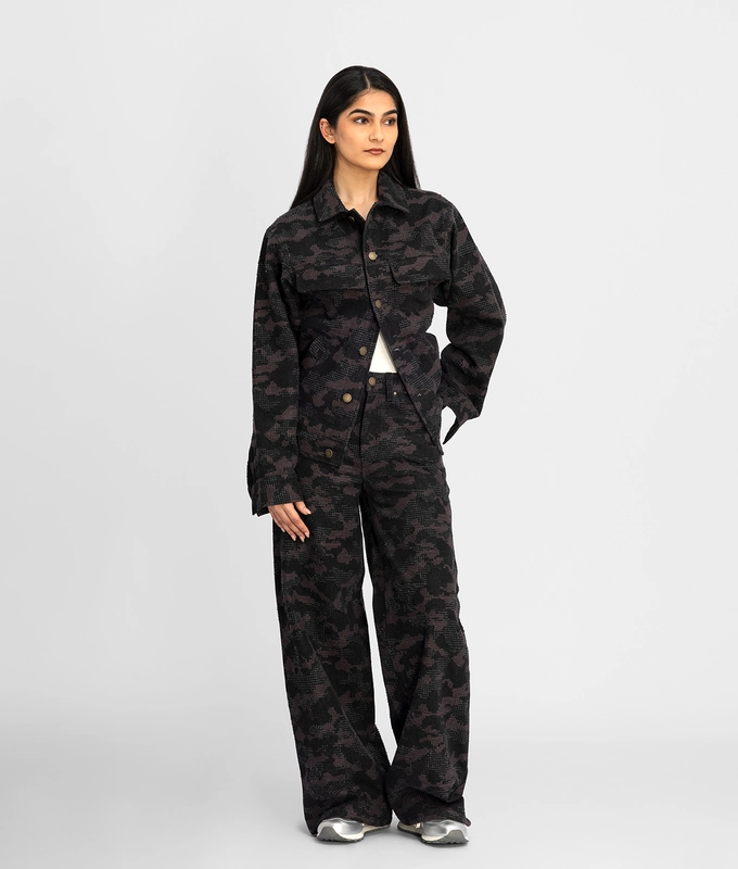 Distressed Camo Trucker