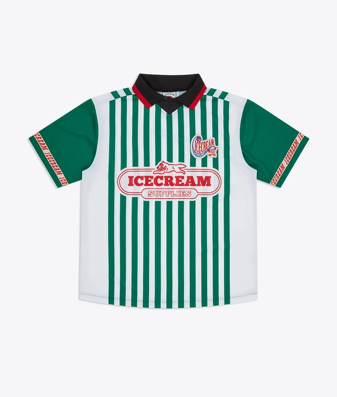 STRIPED FOOTBALL POLO