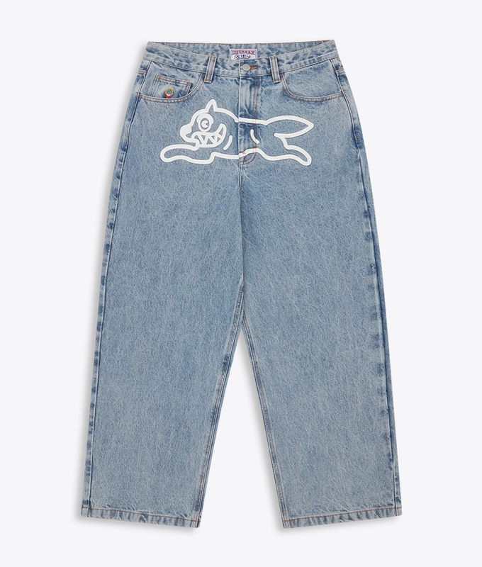 HEAVY WASHED RUNNING DOG TRIPLE SCOOP DENIM PANT