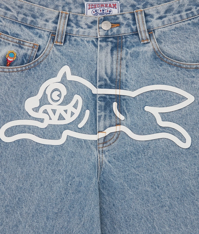 HEAVY WASHED RUNNING DOG TRIPLE SCOOP DENIM PANT