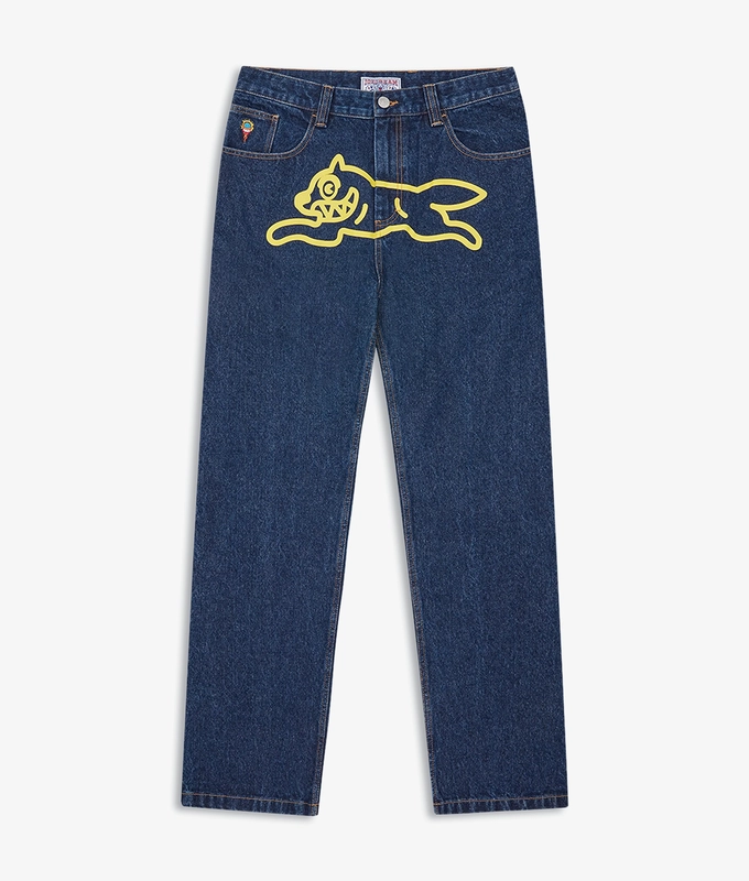 HEAVY WASHED RUNNING DOG TRIPLE SCOOP DENIM PANT