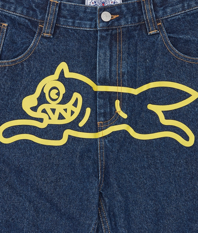 HEAVY WASHED RUNNING DOG TRIPLE SCOOP DENIM PANT