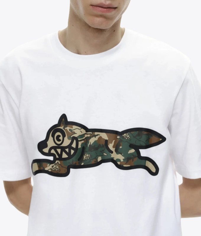 WOODLAND CAMO RUNNING DOG T-SHIRT