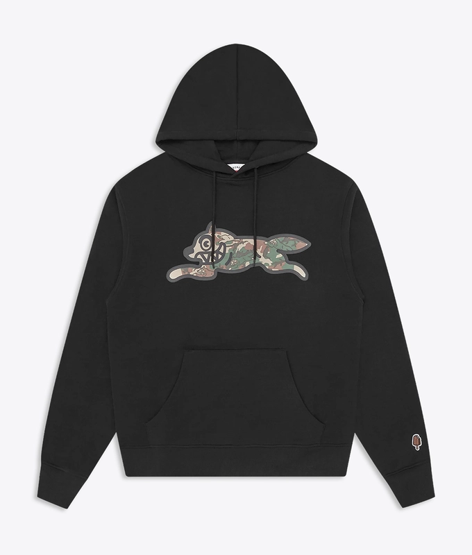 WOODLAND CAMO RUNNING DOG POPOVER HOODIE