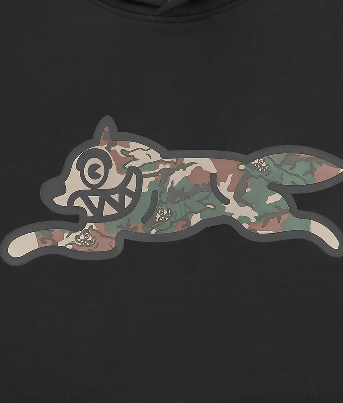 WOODLAND CAMO RUNNING DOG POPOVER HOODIE