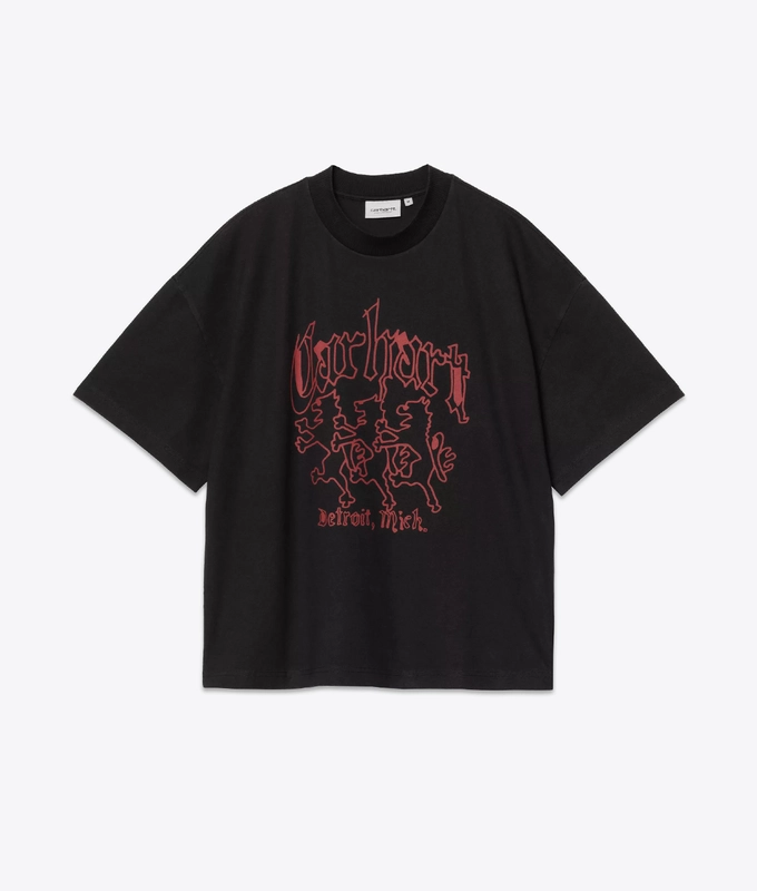 HEAVY STONE WASHED SHORT SLEEVE HACKWORK T-SHIRT