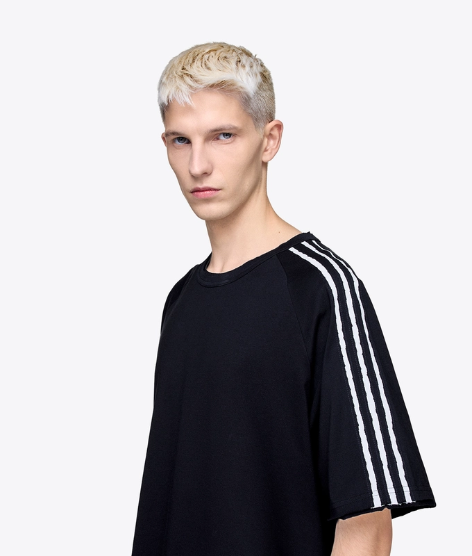 RAW EDGE 3-STRIPES TEE