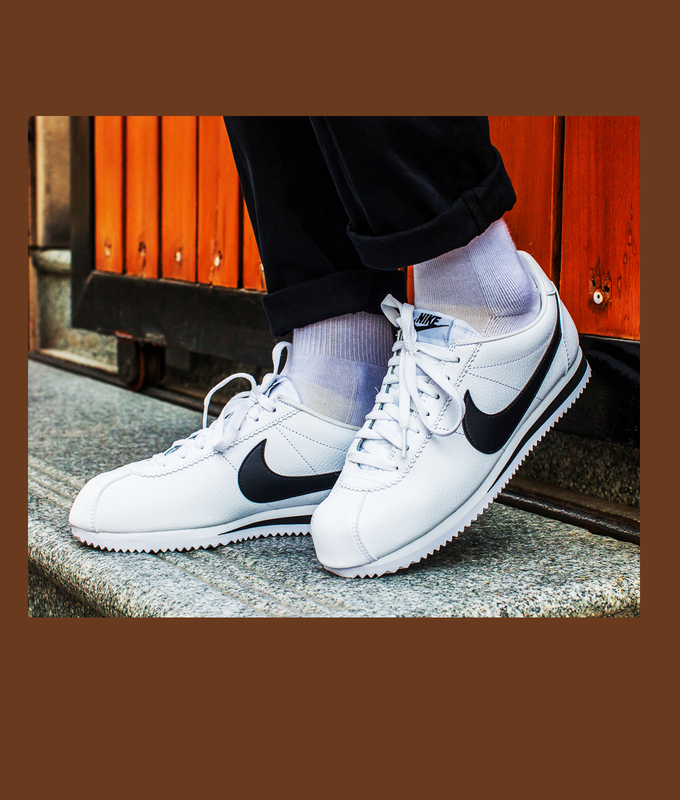 CLASSIC CORTEZ LEATHER 'WHITE BLACK'
