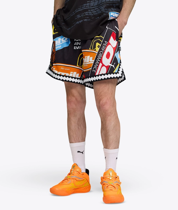 X FAST  FURIOUS REVERSIBLE PRINTED MESH SHORT 6"