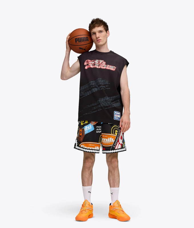 X FAST  FURIOUS REVERSIBLE PRINTED MESH SHORT 6"