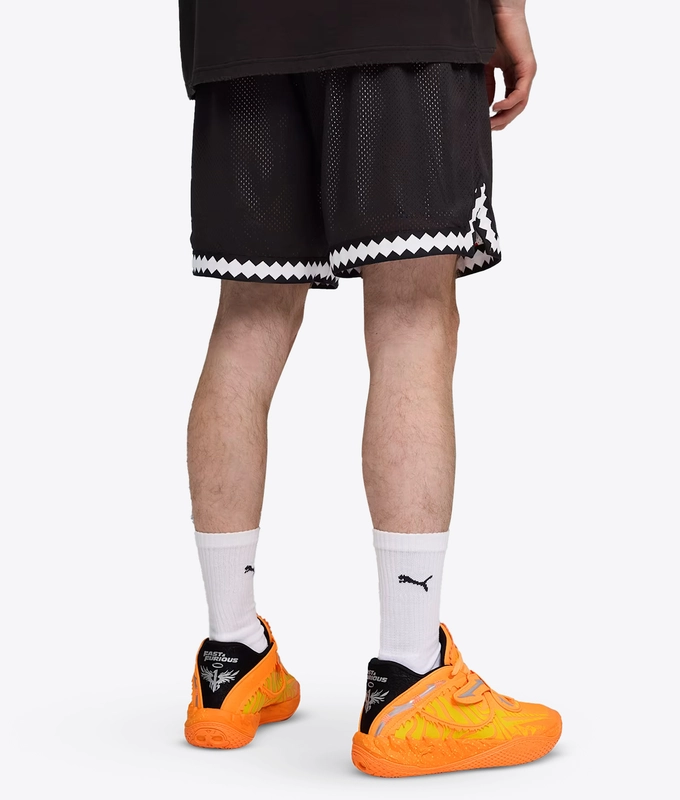 X FAST  FURIOUS REVERSIBLE PRINTED MESH SHORT 6"