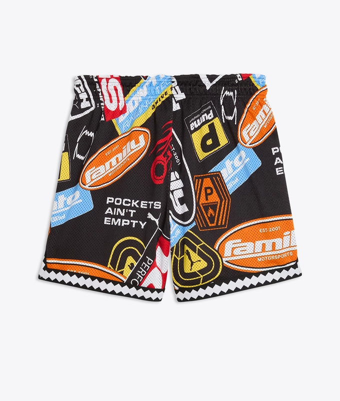 X FAST  FURIOUS REVERSIBLE PRINTED MESH SHORT 6"