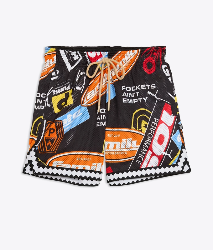 X FAST  FURIOUS REVERSIBLE PRINTED MESH SHORT 6"
